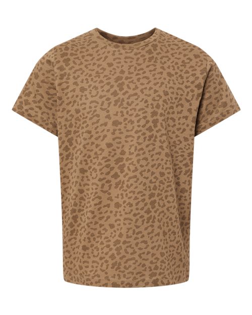 Youth Fine Jersey Tee - Brown Leopard Front