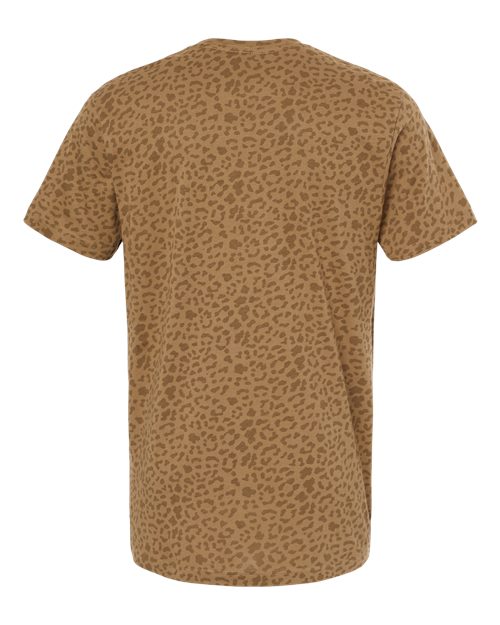 Unisex Fine Jersey Tee - Brown Leopard Back