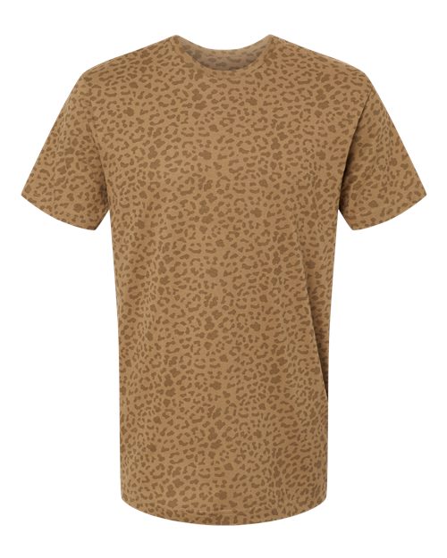 Unisex Fine Jersey Tee - Brown Leopard Front