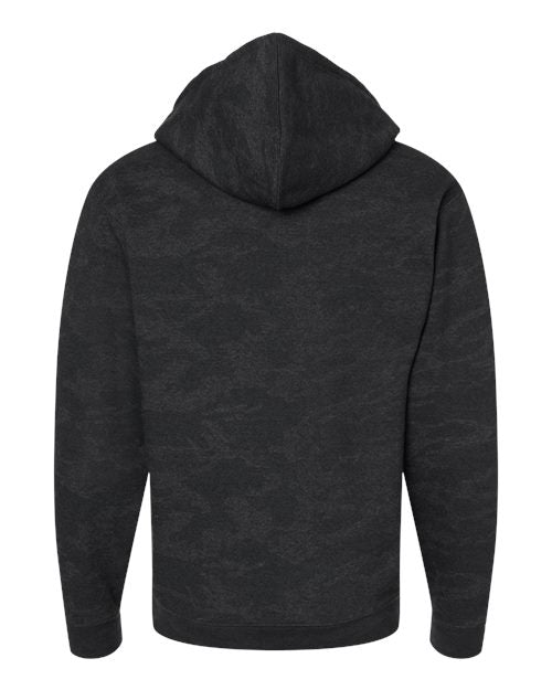 Unisex Elevated Fleece Hoodie Sweatshirt - Storm Camo Back