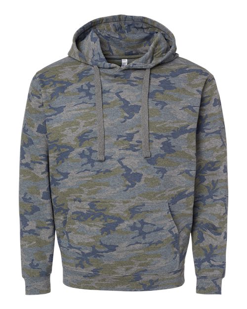 Unisex Elevated Fleece Hoodie Sweatshirt - Vintage Camo Front