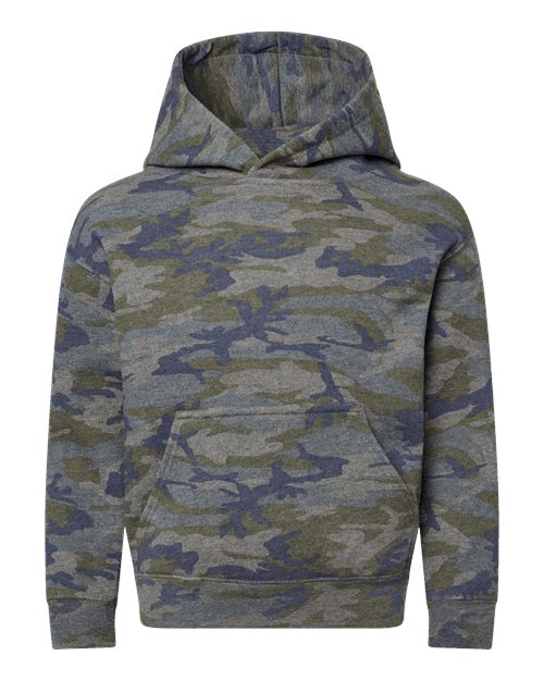 Youth Fleece Hoodie Sweatshirt - Vintage Camo Front