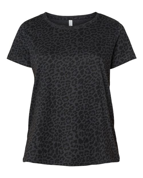 Women's Curvy Collection Fine Jersey Tee - Black Leopard Front