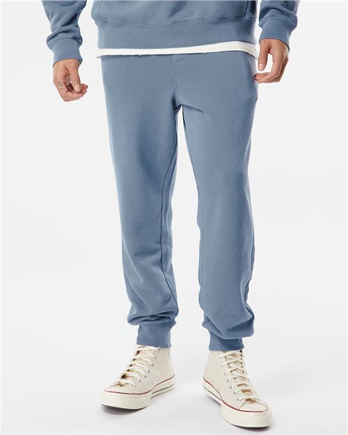 Unisex Pigment-Dyed Fleece Sweatpants - Pigment Light Blue Front