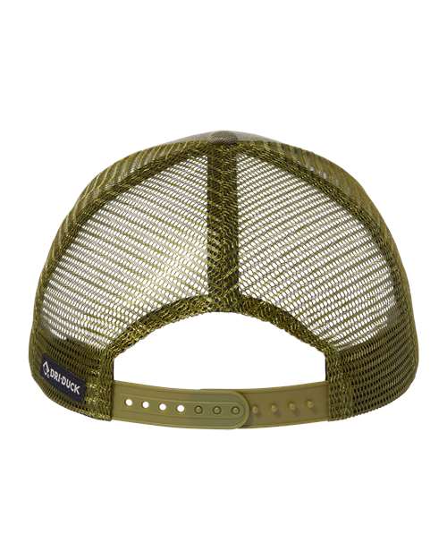 Pique Trucker Cap - Olive/ Camo Back