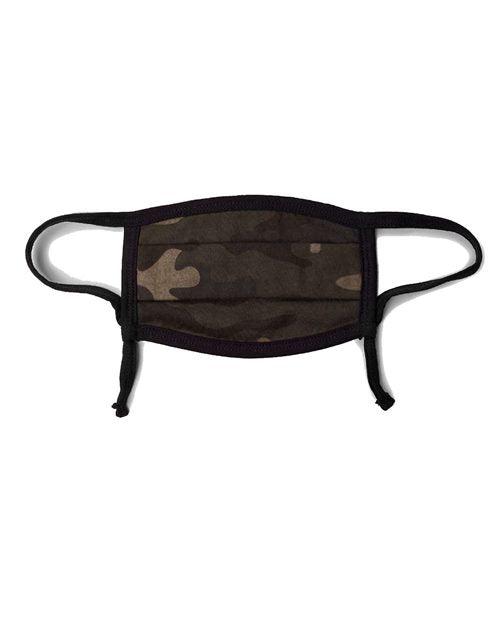 Youth Maverick Adjustable Comfort Face Mask - Green Camo Front