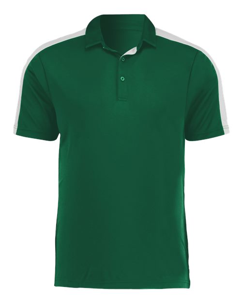 Men's Two-Tone Vital Polo - Dark Green/ White Front