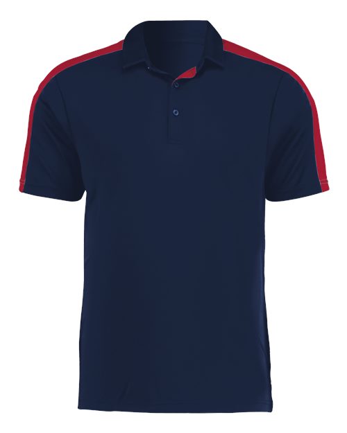 Men's Two-Tone Vital Polo - Navy/ Scarlet Front