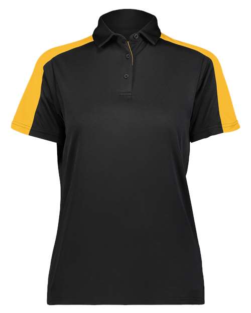 Women's Two-Tone Vital Polo - Black/ Gold Front