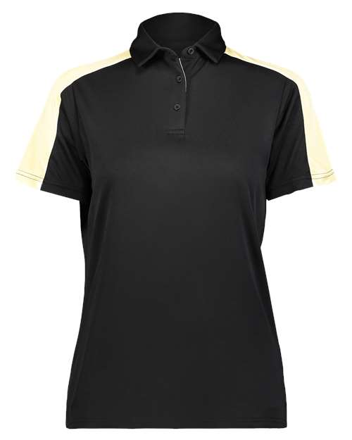 Women's Two-Tone Vital Polo - Black/ Vegas Gold Front