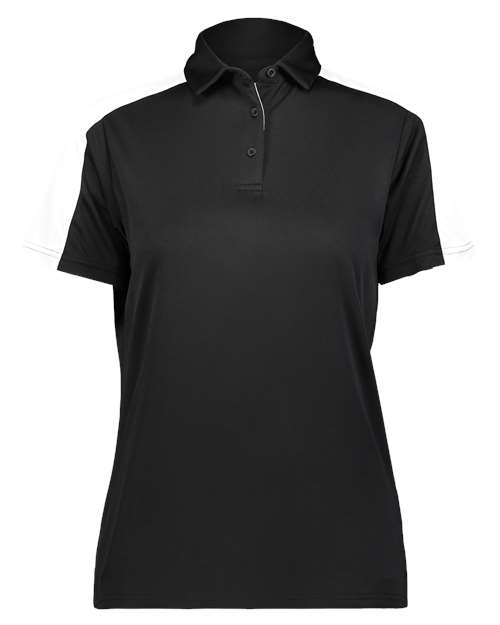 Women's Two-Tone Vital Polo - Black/ White Front