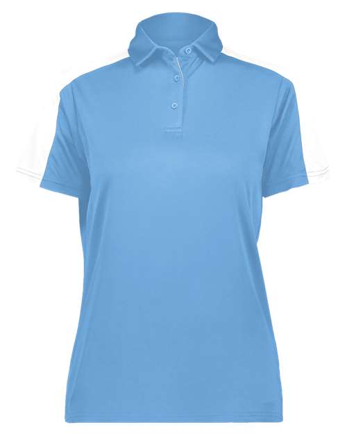 Women's Two-Tone Vital Polo - Columbia Blue/ White Front