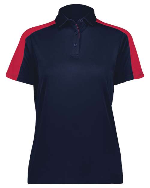 Women's Two-Tone Vital Polo - Navy/ Scarlet Front