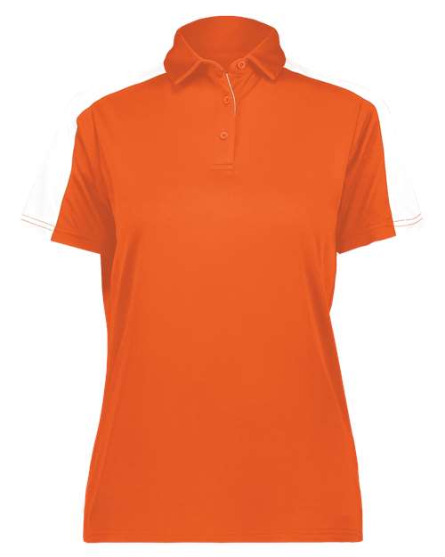 Women's Two-Tone Vital Polo - Orange/ White Front