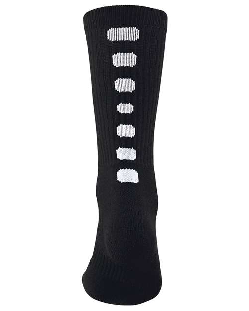 Colorblocked Crew Socks - Black/ White Front
