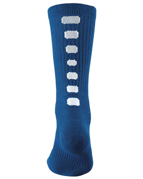 Colorblocked Crew Socks - Royal/ White Front