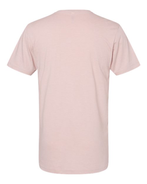 Unisex CVC V-Neck Tee - Heather Blush Back