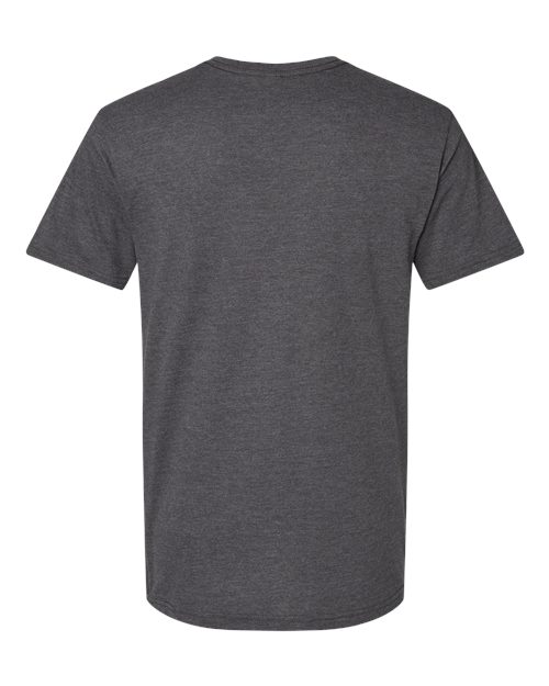 Unisex CVC V-Neck Tee - Heather Charcoal Back