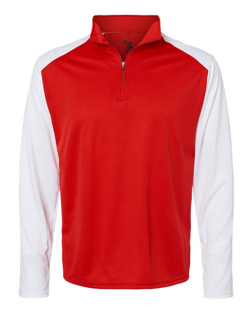 Men's Breakout Quarter-Zip Pullover - Red/ White Front