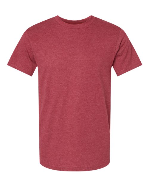 Unisex CVC Tee - Heather Cardinal Front