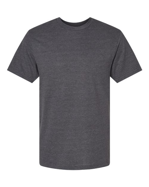 Unisex CVC Tee - Heather Charcoal Front
