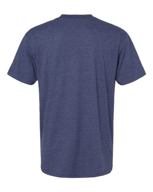 Unisex CVC Tee - Heather Indigo Back