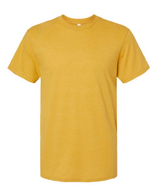 Unisex CVC Tee - Heather Mustard Front