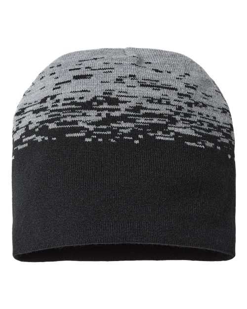 USA-Made Static Beanie - Black/ Heather Front