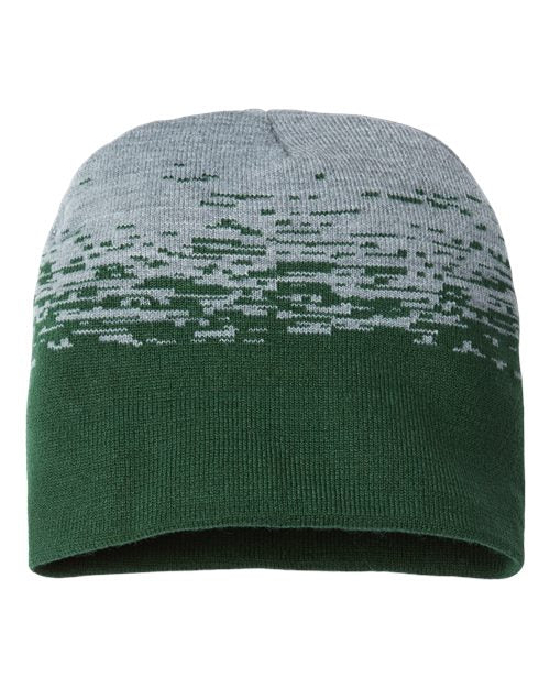 USA-Made Static Beanie - Forest Green/ Heather Front