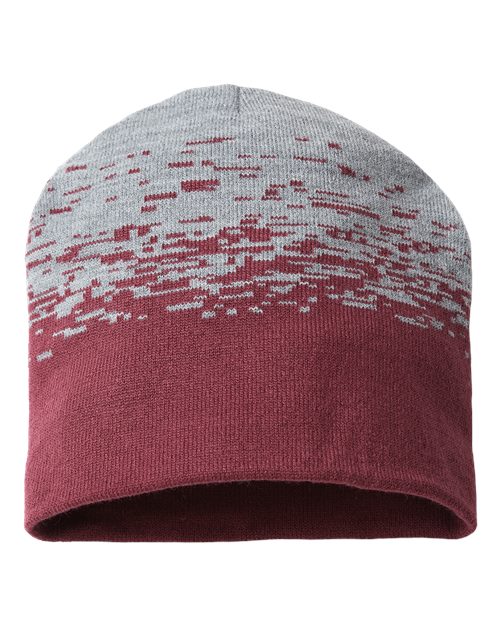 USA-Made Static Beanie - Maroon/ Heather Front