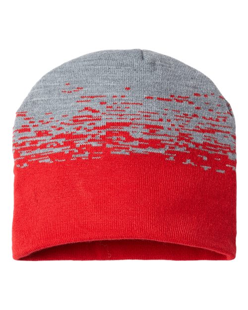 USA-Made Static Beanie - True Red/ Heather Front