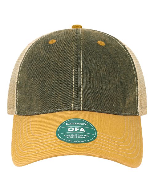 Old Favorite Trucker Cap - Black/ Yellow/ Khaki Front