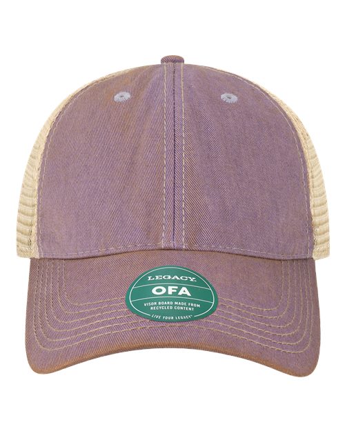 Old Favorite Trucker Cap - Lavender/ Khaki Front