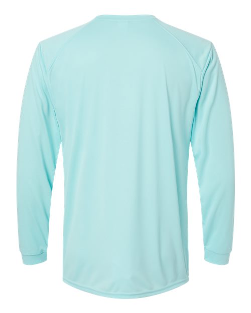 Unisex Long Islander Performance Long Sleeve T-Shirt - Aqua Blue Back