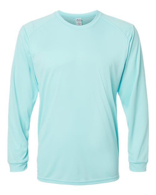 Unisex Long Islander Performance Long Sleeve T-Shirt - Aqua Blue Front
