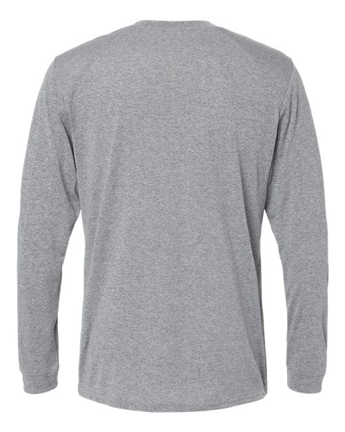 Unisex Long Islander Performance Long Sleeve T-Shirt - Heather Grey Back