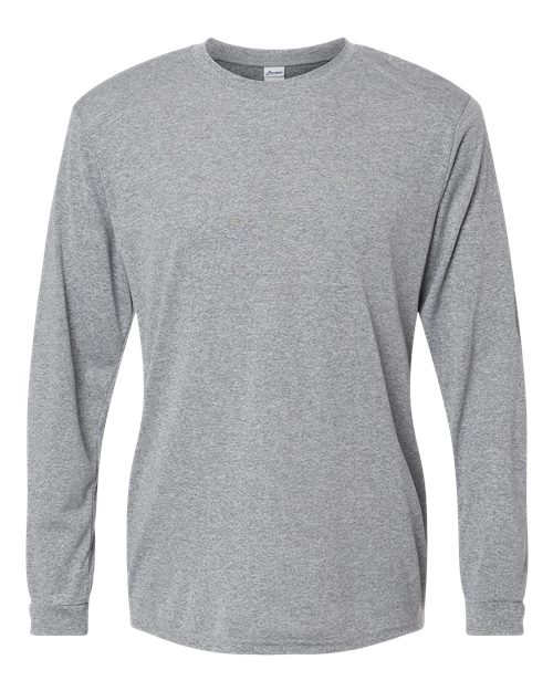 Unisex Long Islander Performance Long Sleeve T-Shirt - Heather Grey Front