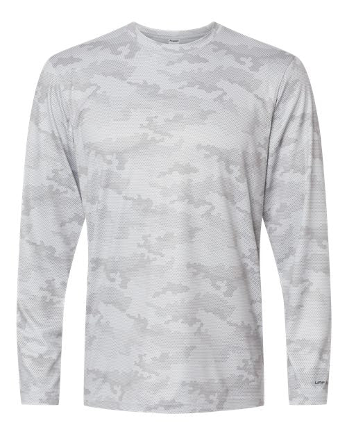 Unisex Pompano Performance Camo Long Sleeve T-Shirt - Aluminum Front