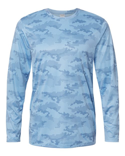Unisex Pompano Performance Camo Long Sleeve T-Shirt - Blue Mist Front