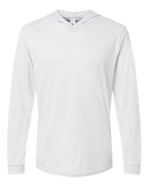 Unisex Bahama Performance Hooded Long Sleeve T-Shirt - Aluminum Front