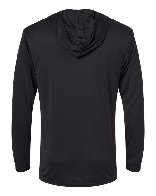 Unisex Bahama Performance Hooded Long Sleeve T-Shirt - Black Back