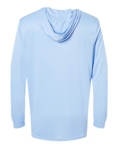 Unisex Bahama Performance Hooded Long Sleeve T-Shirt - Blue Mist Back