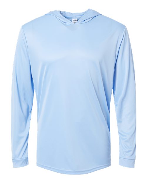 Unisex Bahama Performance Hooded Long Sleeve T-Shirt - Blue Mist Front