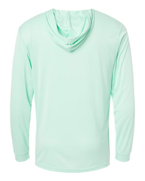 Unisex Bahama Performance Hooded Long Sleeve T-Shirt - Mint Green Back