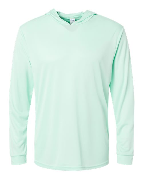 Unisex Bahama Performance Hooded Long Sleeve T-Shirt - Mint Green Front