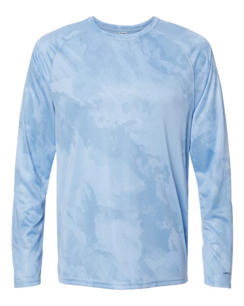 Unisex Cabo Camo Performance Long Sleeve T-Shirt - Blue Mist Front