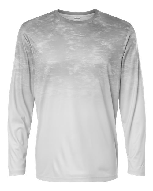 Unisex Montauk Oceanic Fade Performance Long Sleeve T-Shirt - Aluminum Fade Front