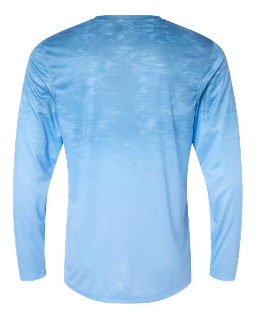 Unisex Montauk Oceanic Fade Performance Long Sleeve T-Shirt - Blue Mist Fade Back