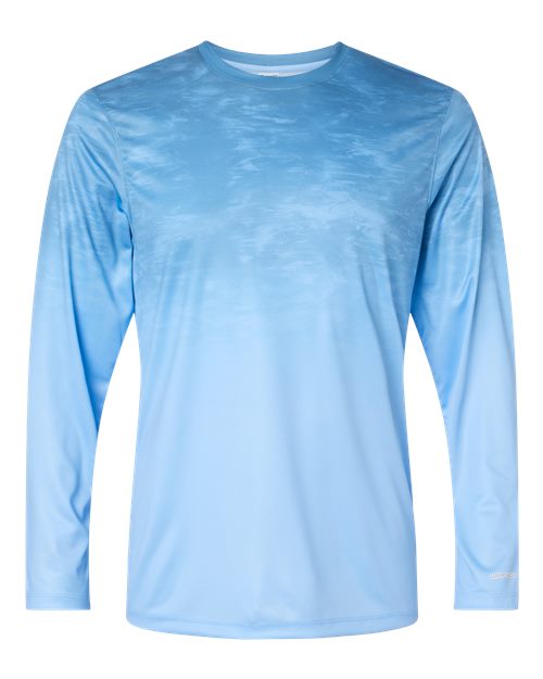 Unisex Montauk Oceanic Fade Performance Long Sleeve T-Shirt - Blue Mist Fade Front