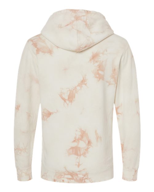 Unisex Midweight Tie-Dyed Hooded Sweatshirt - Tie Dye Dusty Pink Back